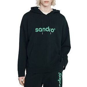Sandro Retro Graphic Hoodie in Dark Green NEW NWT